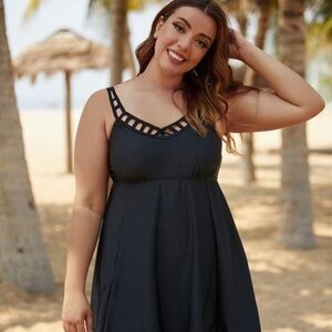 Lattice Two Piece Tankini Swim Set